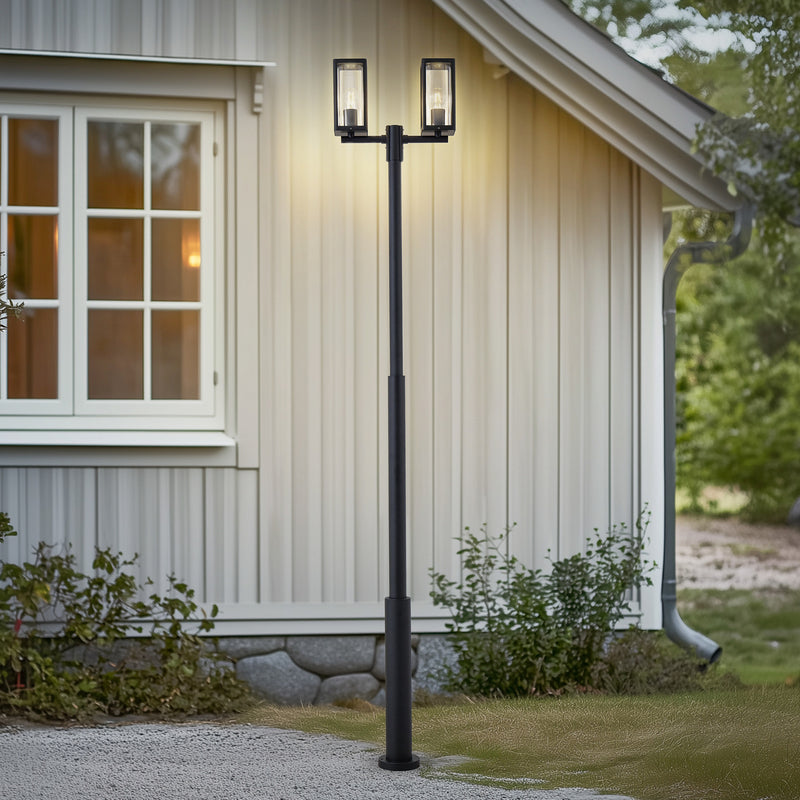 Lucande Außenlampe Standlampe Laterne Siveta, 240cm, 2-flg., schwarz, E27, I775 - 4251911777505