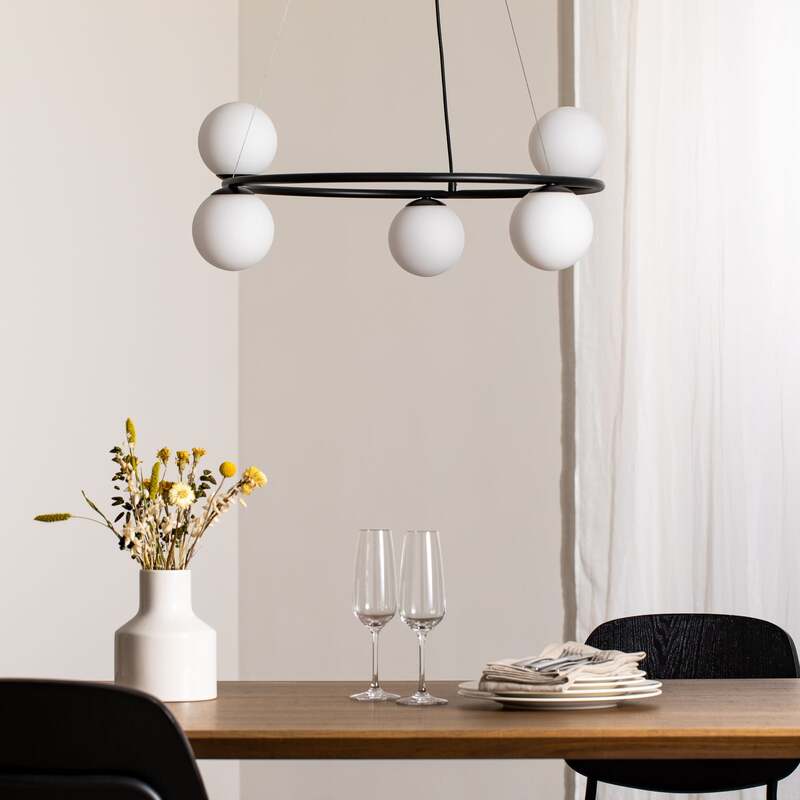 Hängeleuchte Gama Pendelleuchte schwarz Leuchte Lampe Glas G9 LED 5-flammig 68cm - 5907554417719
