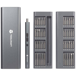 B-Ware TOOLCRAFT E-Schraubendreher Set 62 Tlg 3.7V Lithium inkl. Ladekabel und Box