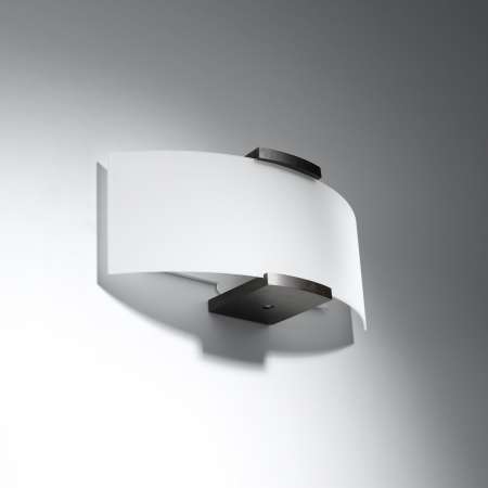 SOLLUX Wandleuchte Lampe Fana Glas Holz Wenge 2 x E14 Wandlampe Leuchte Opalweiß - 5903282729742