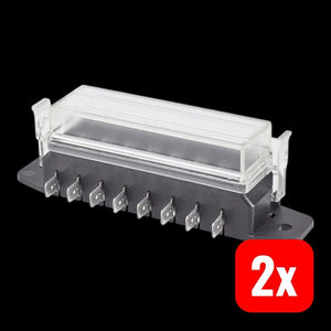 2x B-Ware ESKA Kfz Flachsicherungs-Halter 8 Pole Standard 30A Clip-Deckel 120x28x37mm