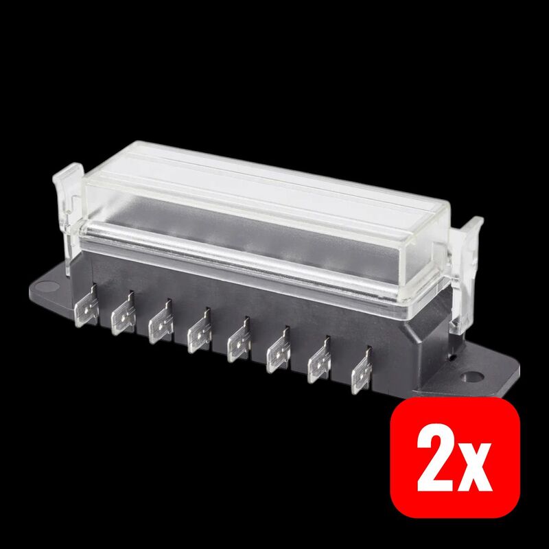 ESKA Kfz Flachsicherungs-Halter 8 Pole Standard 30A Clip-Deckel 120x28x37mm - 4026736031497