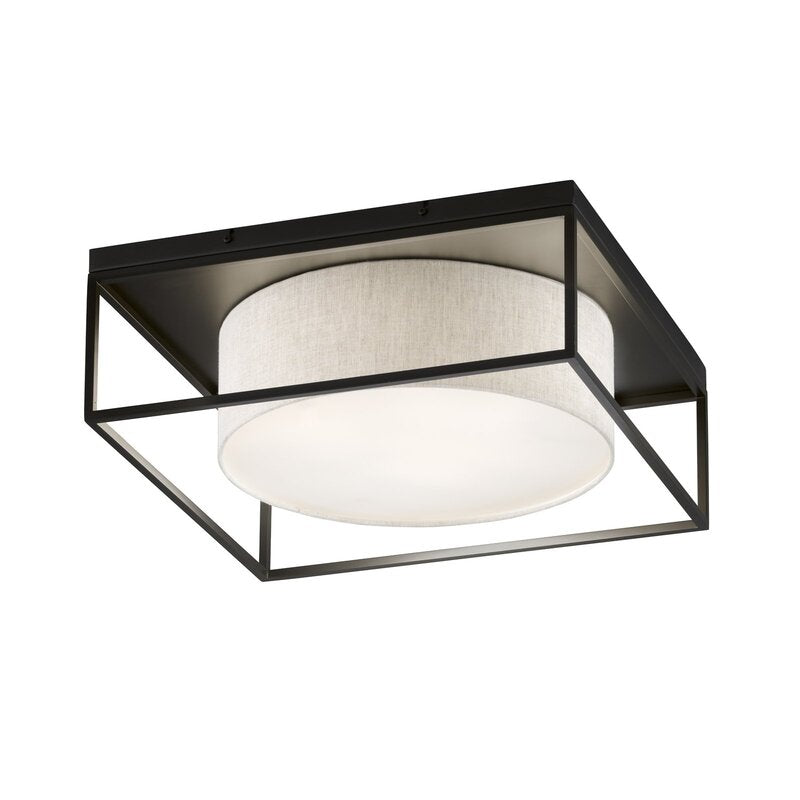 FISCHER & HONSEL Deckenleuchte Leuchte Carre 60x60cm Stoffschirm weiß - 4003694213295