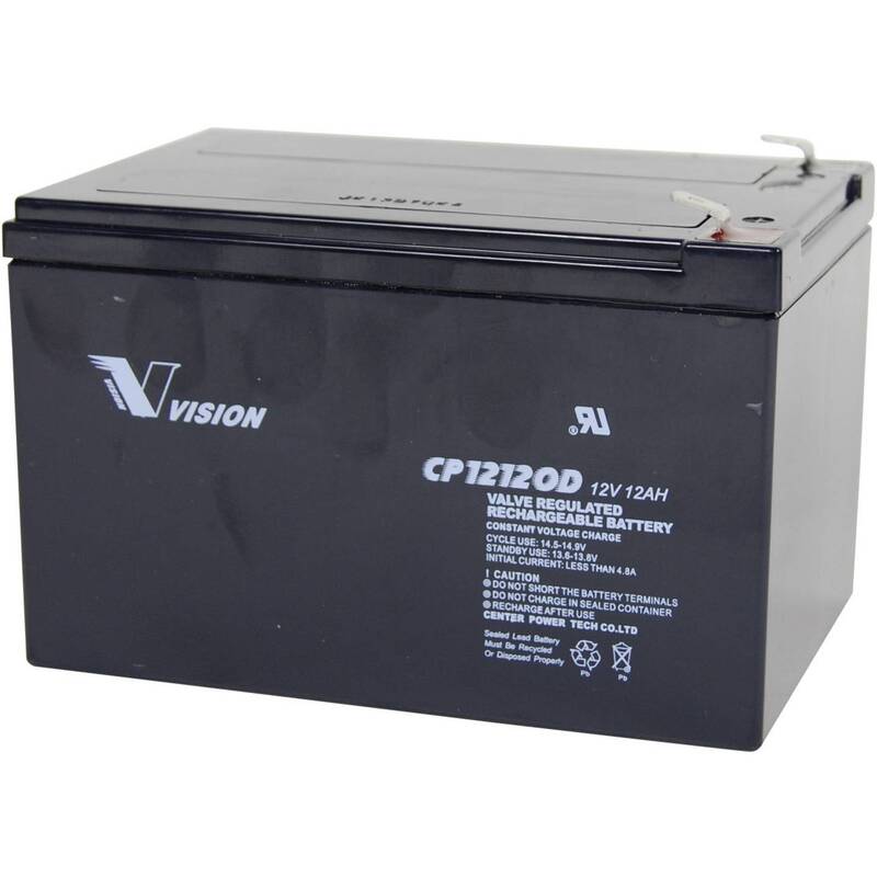Vision Akkus Bleiakku CP12120D 12V 12Ah AGM wartungsfrei Flachstecker 6.35mm - 2050001656025