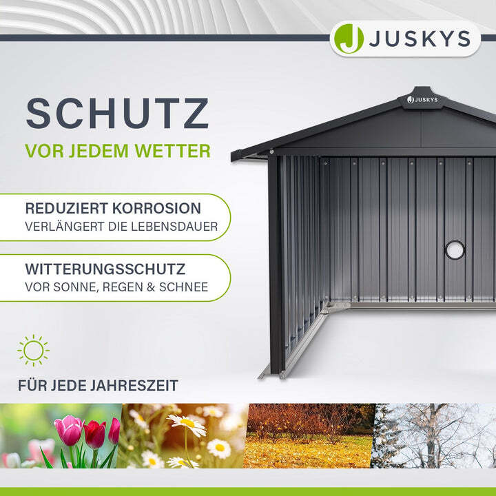 Mähroboter Garage MGMT1 aus verzinktem Stahl mit Satteldach anthrazit 98x89x63cm - 4260565522805