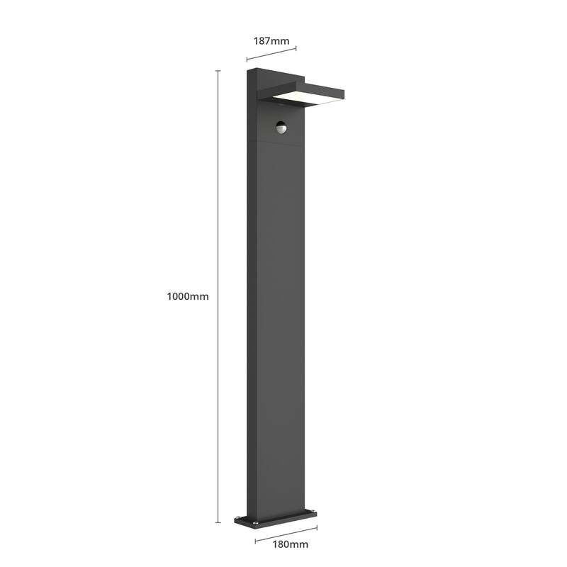 Lucande Wegeleuchte Silvan LED Gartenleuchte Pollerleuchte anthrazit 100cm - 4251096556759