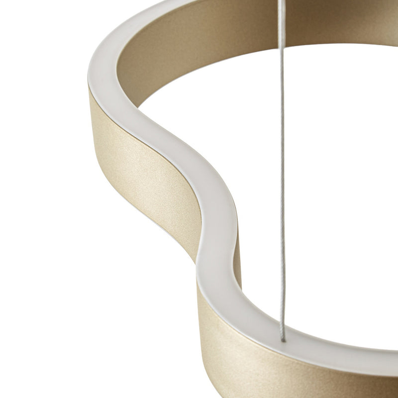 Lucande Hängeleuchte Vikali LED Pendelleuchte dimmbar gold 90x45cm CCT 2460lm - 4255830918155