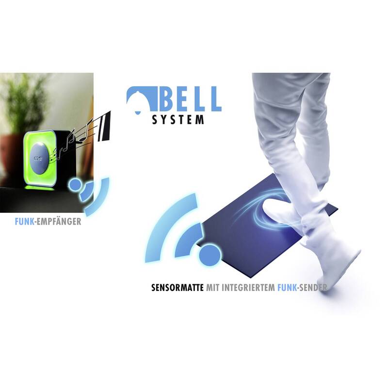 m-e Funk-Sensormatte Trittmatte Mini-Alarmanlage Sender batteriebetrieben 200m - 4250109133444
