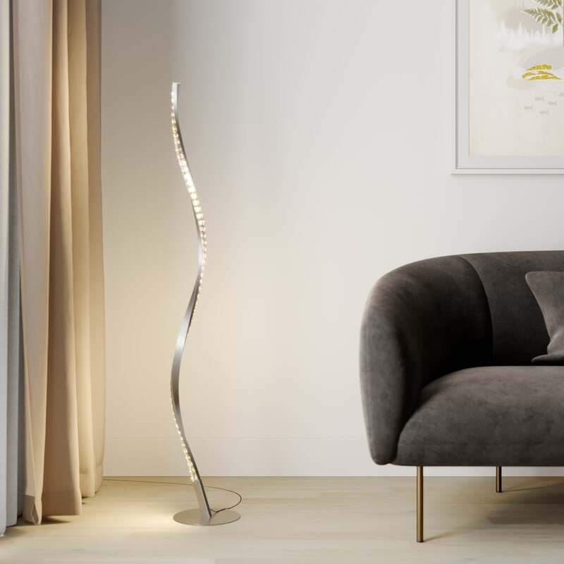 Lindby Stehlampe Stehleuchte LED Criostal RGBW dimmbar Fernbedienung alu tran391 - 4251096575200