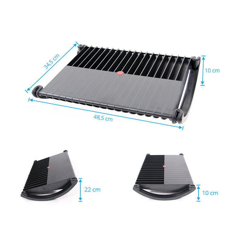 hjh OFFICE Fußstütze Ablage PODI Kunststoff schwarz ergonomisch Wippfunktion - 4251084677329