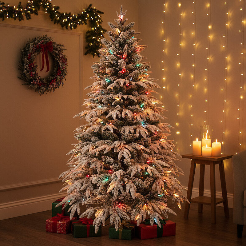 SHATCHI Weihnachtsbaum 8FT Grüne Lappland Tanne mit 400 LED Lichtern 2,4 m - 5056141029818