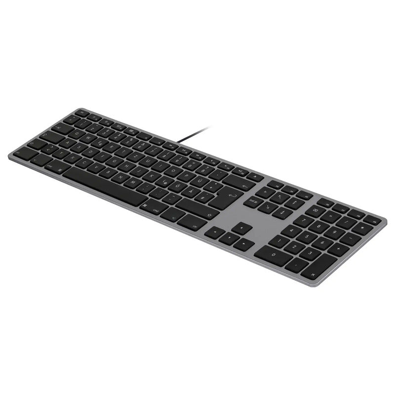 Matias Tastatur Aluminium Keyboard FK318B-DE USB-C QWERTZ Mac Spacegrau 1,5m - 0833742006166