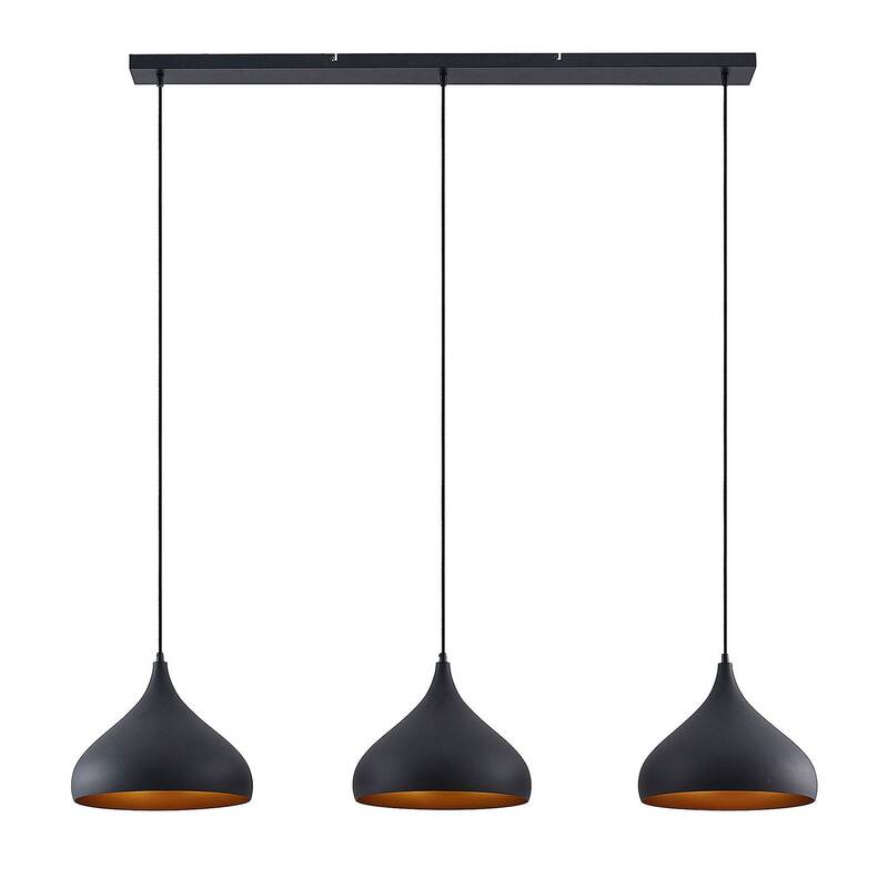 Lindby Elamira Pendelleuchte Hängelampe Deckenlampe Lampe 3-flm E27 schwarz g305 - 4251911726633