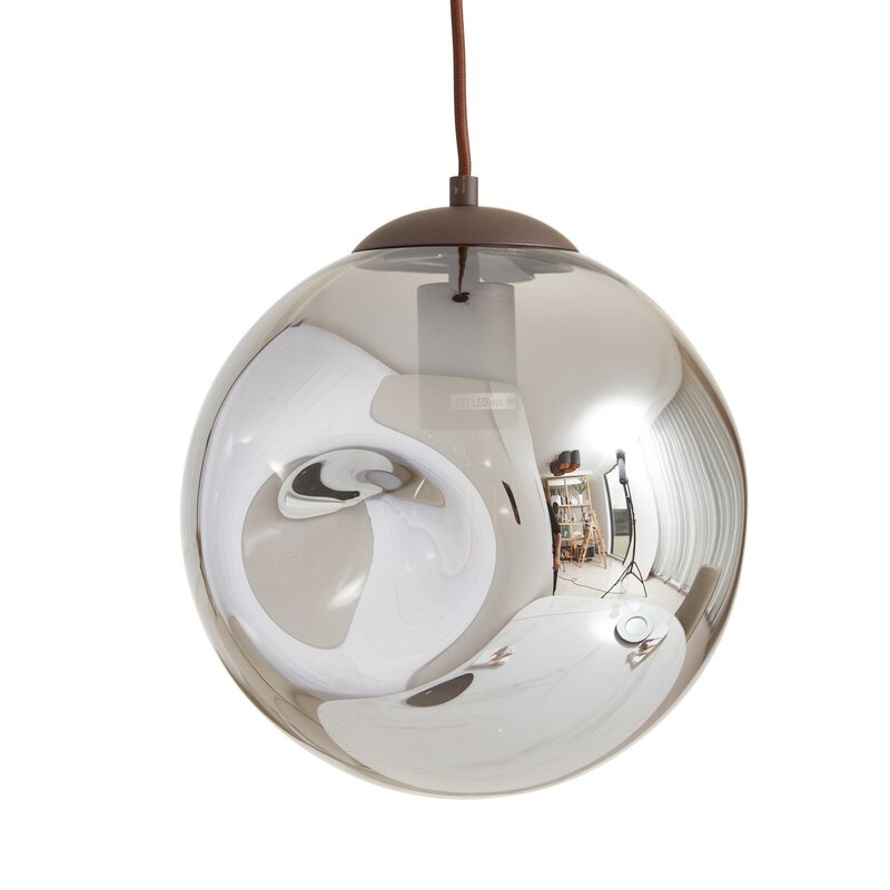 Lindby Hängelampe Hängeleuchte Valentina E27 Ø 49cm grau Glas Lampe Leuchte - 4251911774719