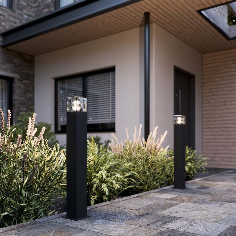Lucande Wegeleuchte Keke Wandleuchte 70cm LED robustes Design anthrazit - 4251096576191