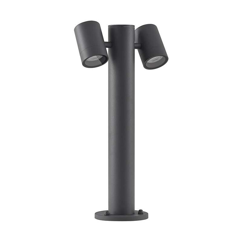 Lucande Sockelleuchte Maloney 50 cm anthrazit IP54 dimmbar 2x5W LED - 4251911736663