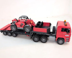 C-Ware Bruder MAN TGA Tieflader mit Manitou Teleskoplader Modell Baufahrzeug