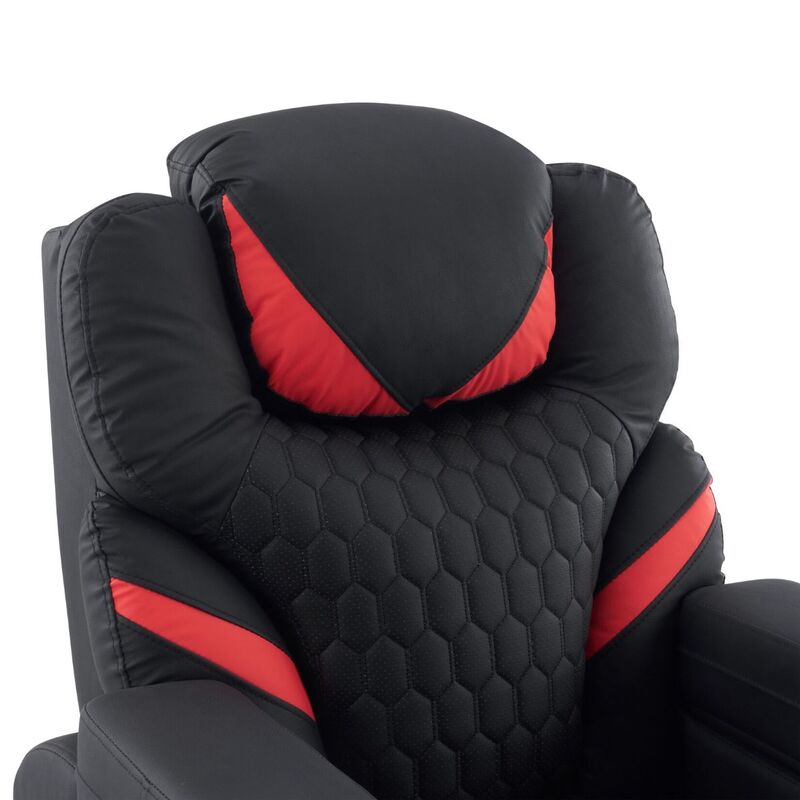 hjh OFFICE Loungesessel Game Sport RX Kunstleder höhenverstellbar schwarz/rot - 4064323130062