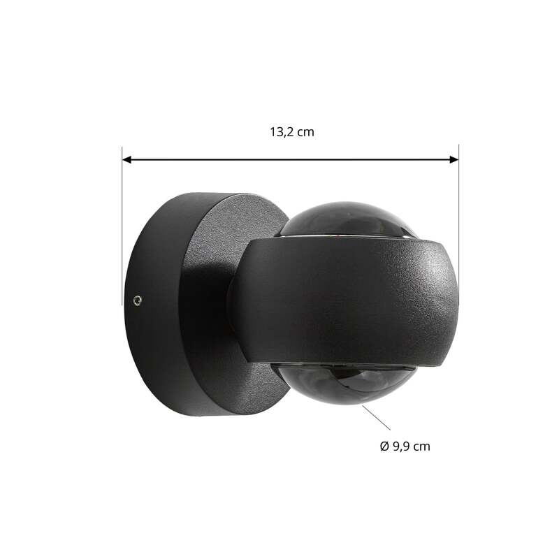 Lindby Außenwandleuchte Focra LED Gartenlampe Strahler schwarz IP54 940lm - 4255830910760
