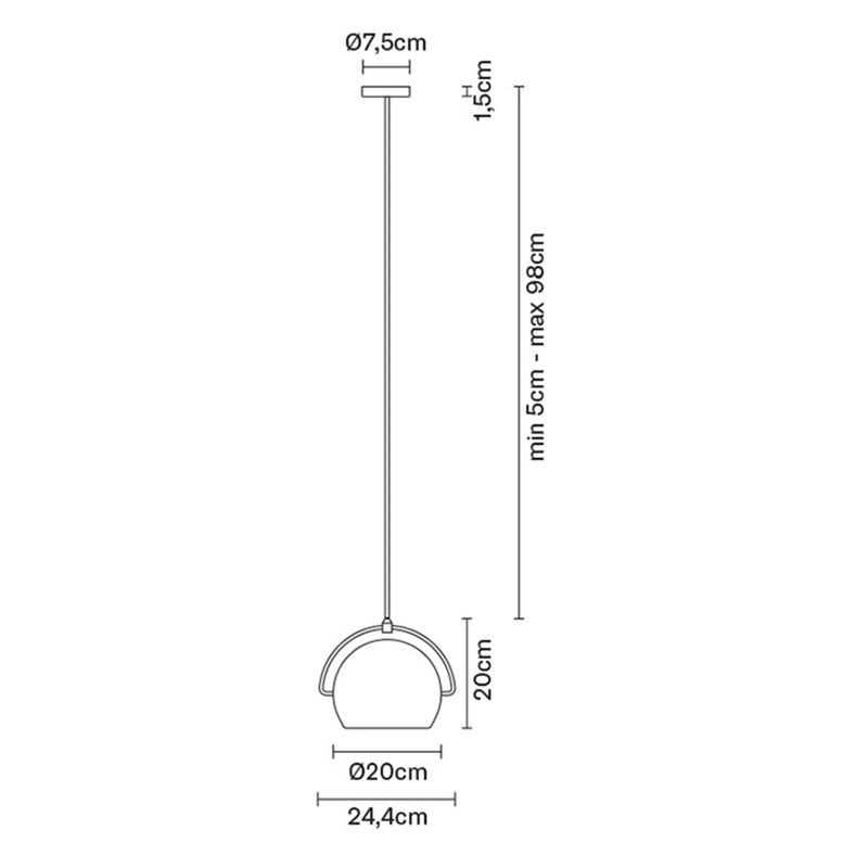 Fabbian Beluga White Glas-Hängeleuchte Pendelleuchte Deckenlampe Leuchte Ø 20 cm - 3503953