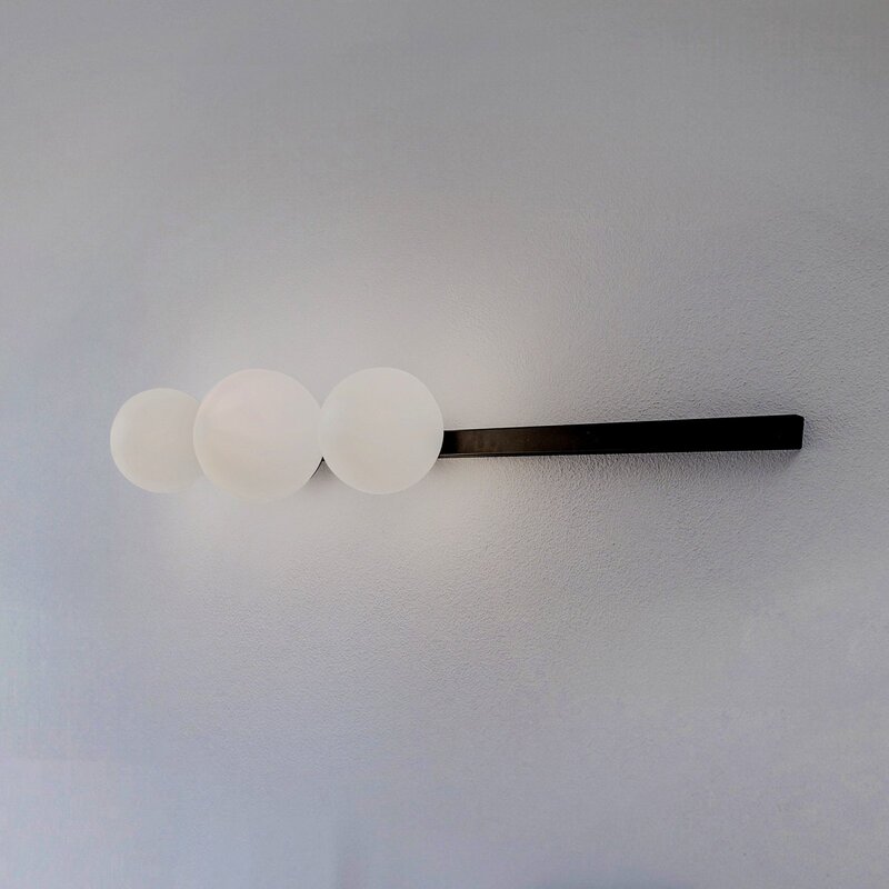 Aldex Wandleuchte Garda 3 schwarz Metall Glas 3-flammig Wandlampe Lampe Spot - 5904798656461