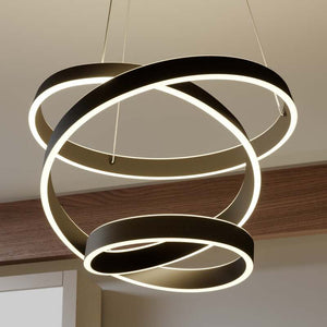 C-Ware Lindby Pendelleuchte Hängelampe LED schwarz Aluminium Metall Kunststoff Olada