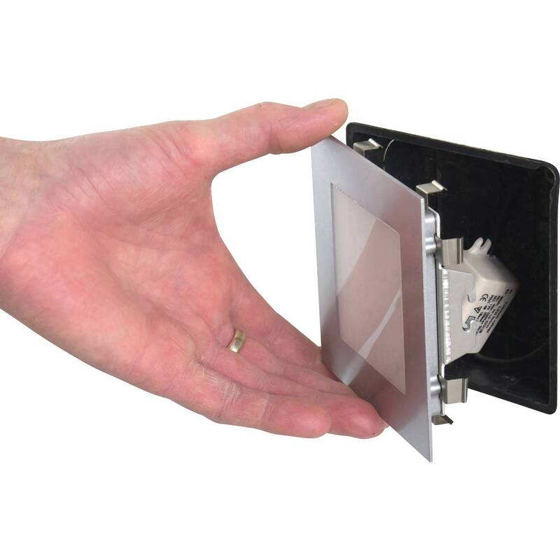 Heitronic Einbauleuchte LED 3.5W warmweiß quadratisch Edelstahl 2700K IP20 95lm - 4002940276350