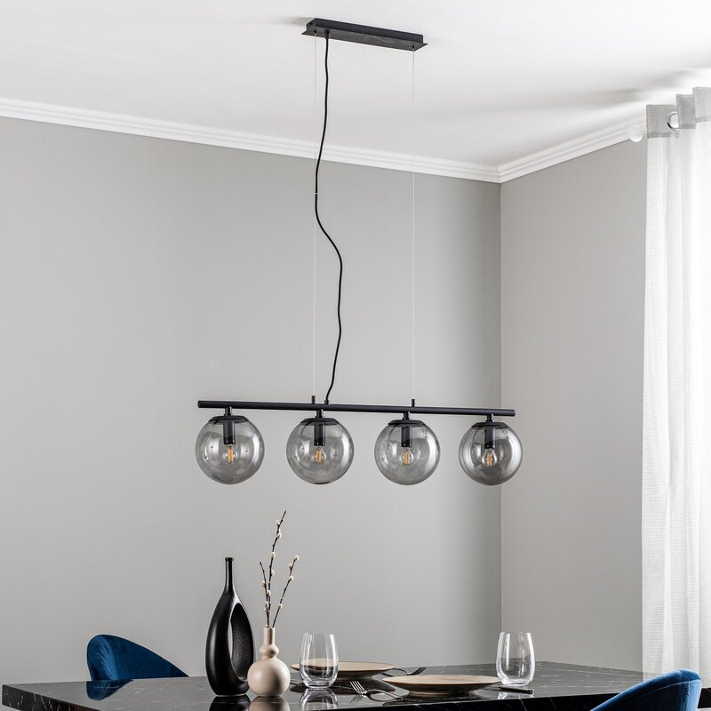 Lucande Sotiana Hängelampe Hängelampe Lampe Leuchte 4 Glaskugeln schwarz 40W E14 - 4251911746488