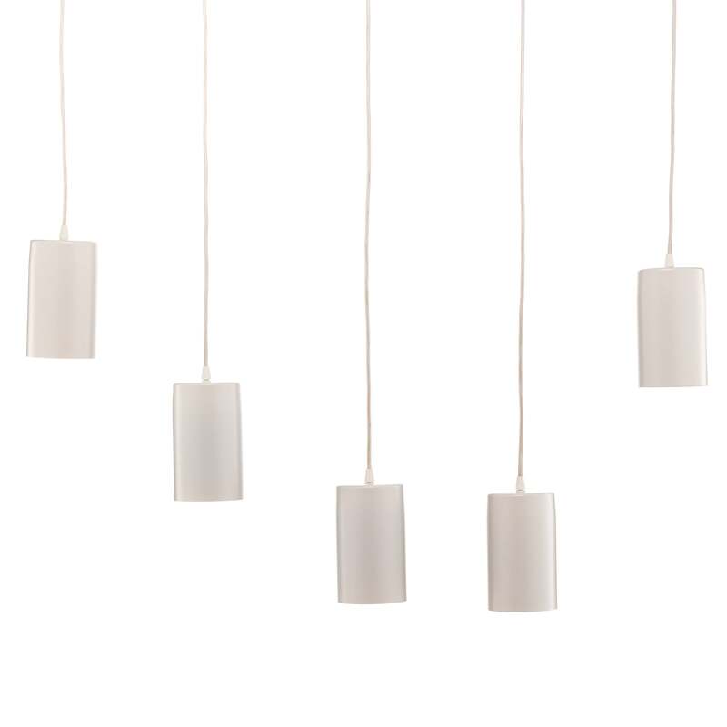 Pendelleuchte ZW Tube 170 Hängeleuchte 5-flammig dimmbar weiß 95x10cm Stahl - 5907623621931