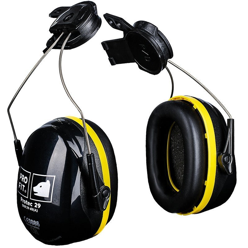 Protec 29 Gehörschutzkapsel Ohrenschützer Helm schwarz gelb EN 3523 SNR 29 dB - 4059276007042