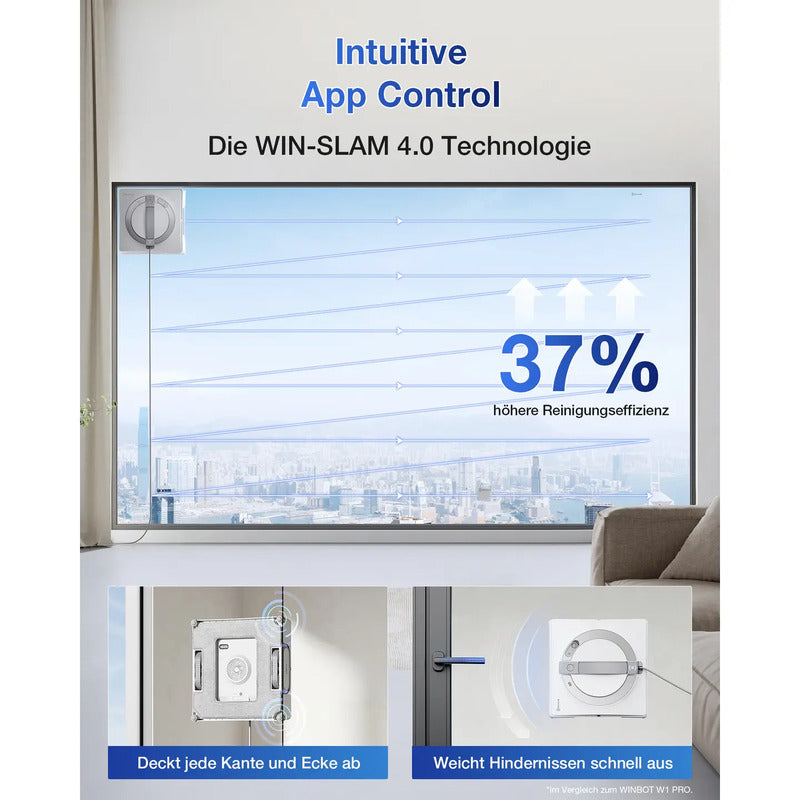 Ecovacs Winbot W2 PRO Fensterreinigungsroboter 90W kompakt weiß 2,1kg - 6970135035403