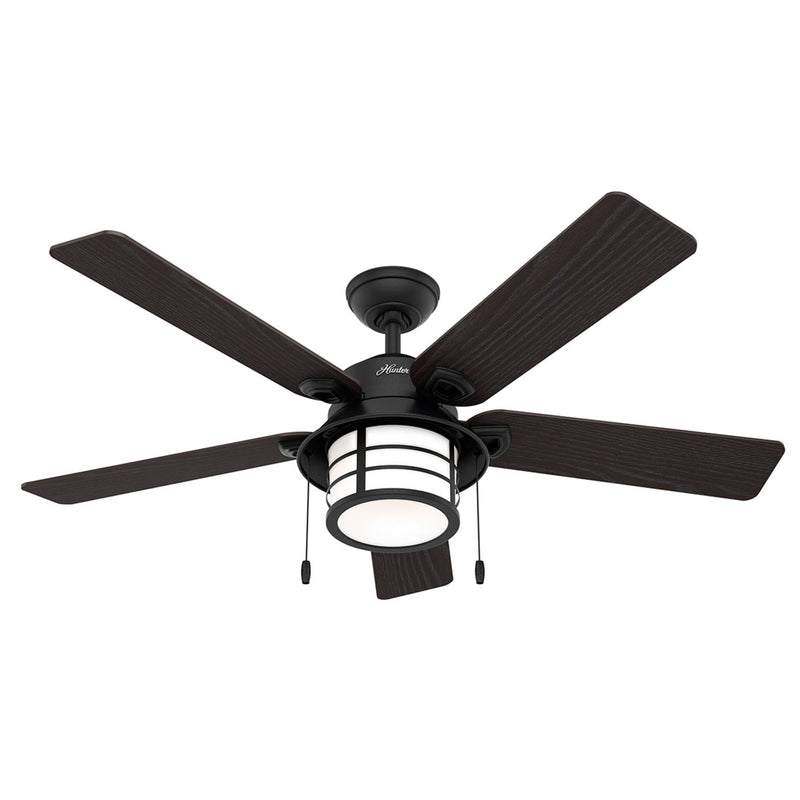 Hunter Deckenventilator Santorini Ventilator mit Licht Holz schwarz bis 30m² - 0049694506481