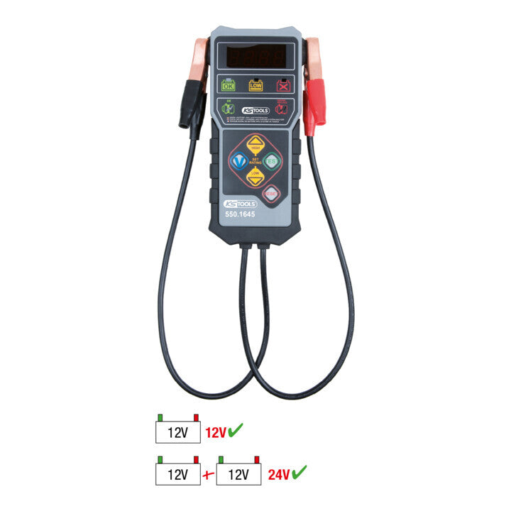 KS Tools Batterietester Prüfgerät Tester 12V Arbeitsbereich DIN 100-800 CCA - 4042146579695