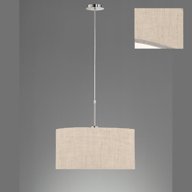 Fischer & Honsel Hängeleuchte Hängeleuchte Decke Marie Textilschirm, sand, Ø 50 - 4003694600125