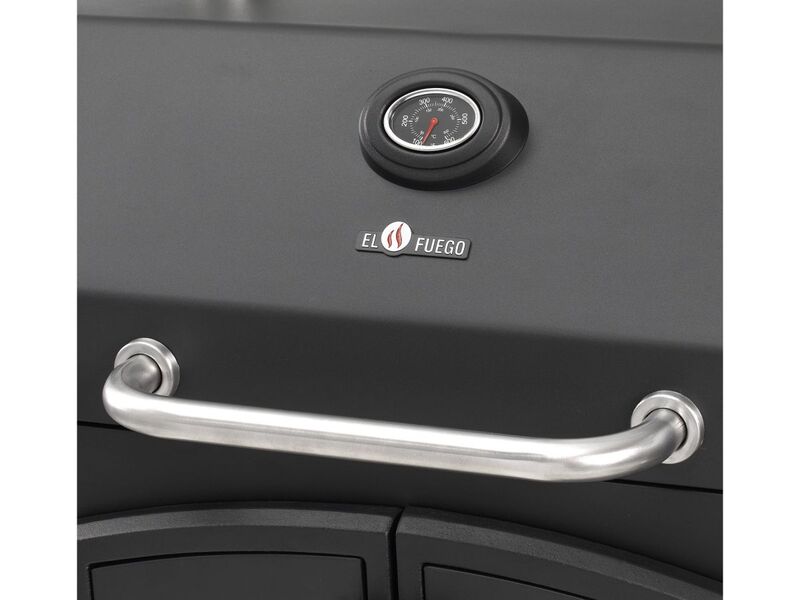 El Fuego Holzkohlegrill Grand Ontario Grill Schwarz 81x46cm Feuerkammer BBQ groß - 4250373205724