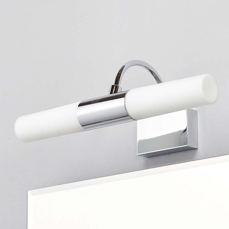 Lindby Spiegelleuchte Wandleuchte Devran LED Lampe dimmbar chrom 36x13,5cm IP44 - 6291106550450