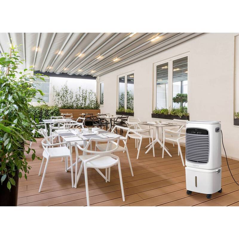 Sygonix Luftkühler 80W Klimagerät Ventilator mit Fernbedienung Timer Weiß Kühler - 4064161489520