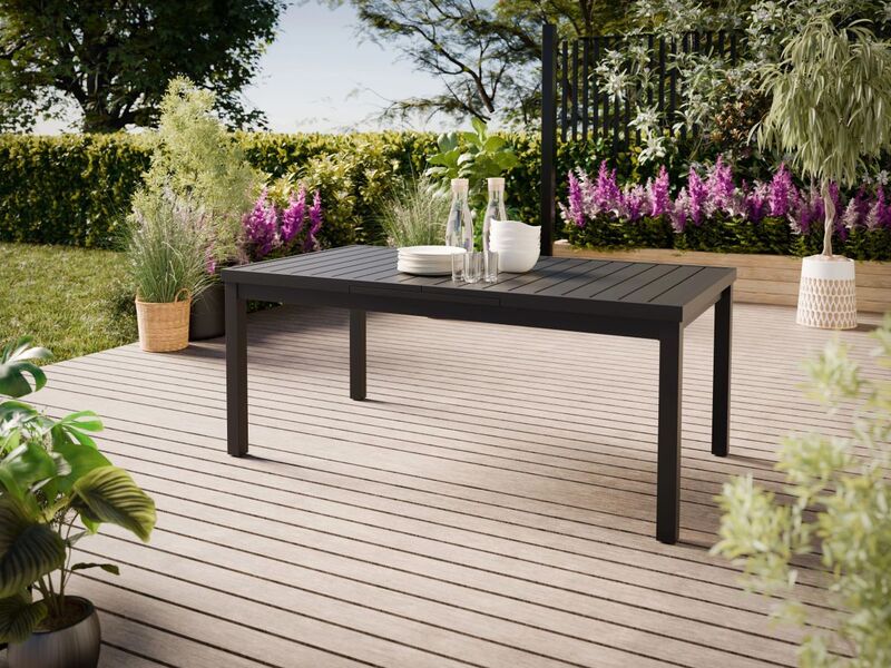 Gartentisch Outdoor Tisch Grovedale ausziehbar 240cm x 100cm anthrazit für 8 - 4007873330551