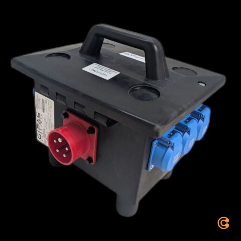 Gifas Electric CEE Stromverteiler Vollgummi 6206-25.00316G IP54 6 Steckdosen - 4251401406588