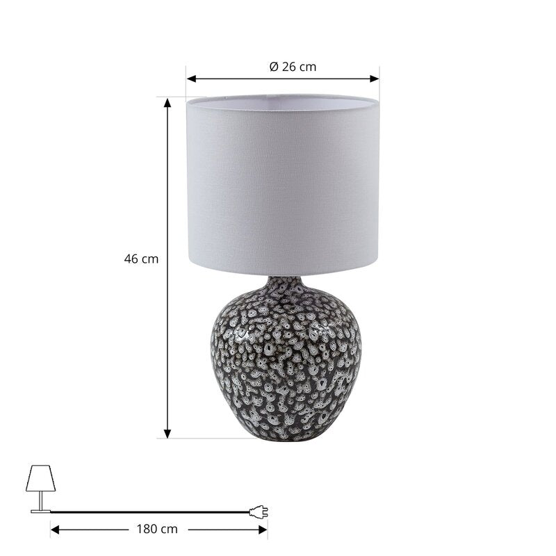 Lindby Tischleuchte Lampe Thalassia schwarz weiß Ø 26cm Keramik680 - 4251911774641
