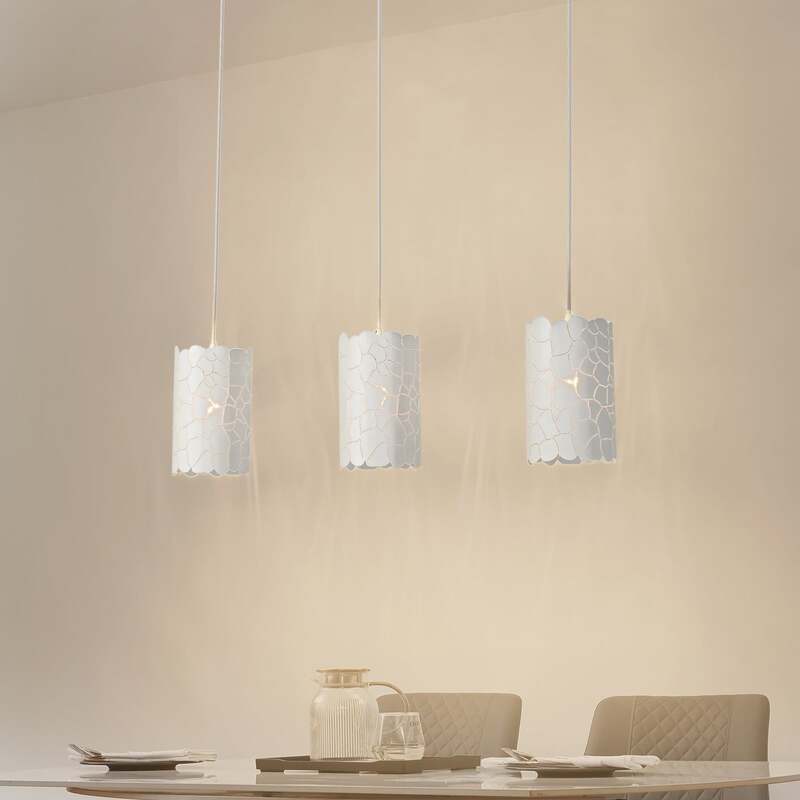 Lindby Hängeleuchte Pendelleuchte Aralena weiß 3-flammig E27 LED Länge 92 cm - 4251911786224