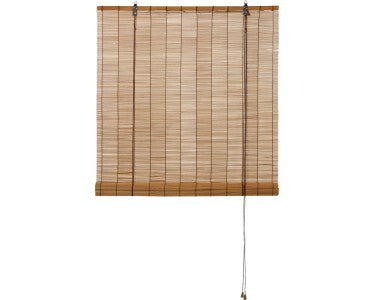 Bambus-Raffrollo 140cm x 160cm Dunkle Eiche Dekorativ Stabile Zugschnüre Natur - 4007873407437