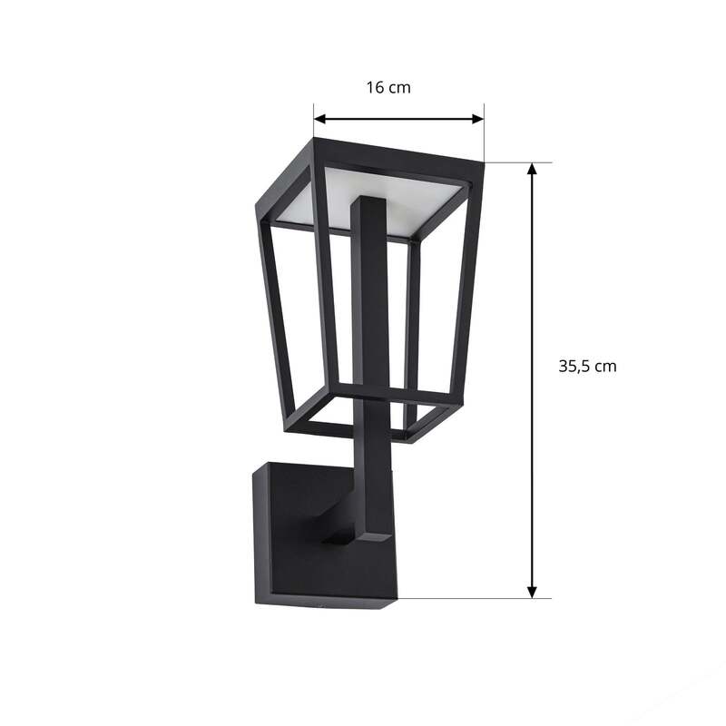 Lucande Außenwandleuchte Lynx LED Gartenlampe Wandleuchte schwarz 35,5cm IP44 - 4255830915727