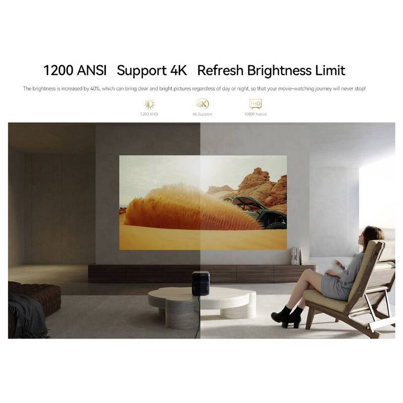 Wanbo Beamer Projektor 1920x1080 Full HD 1200 ANSI-Lumen Lautsprecher schwarz - 6970885350955
