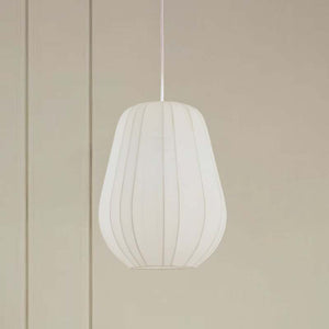 B-Ware Lindby Hängeleuchte Helin weiß Ø 30 cm dimmbar E27 Stoff 150 cm Abhängung