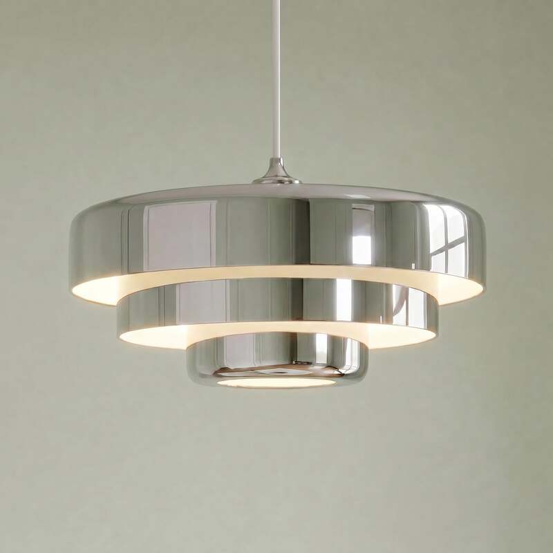 Lindby Hängeleuchte Tivra LED Pendelleuchte Lampe dimmbar chrom Ø35cm 27cm - 4255830913020