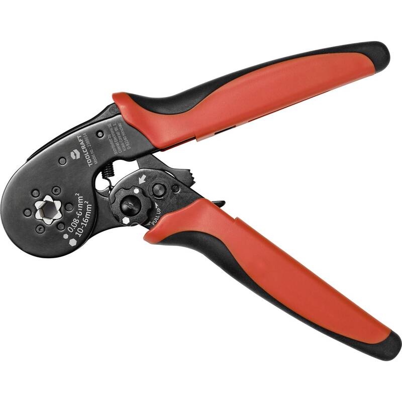 Toolcraft Crimpzange Aderendhülsen 0.08 bis 16.0 mm² Schnellverstellung 180mm - 4064161187501