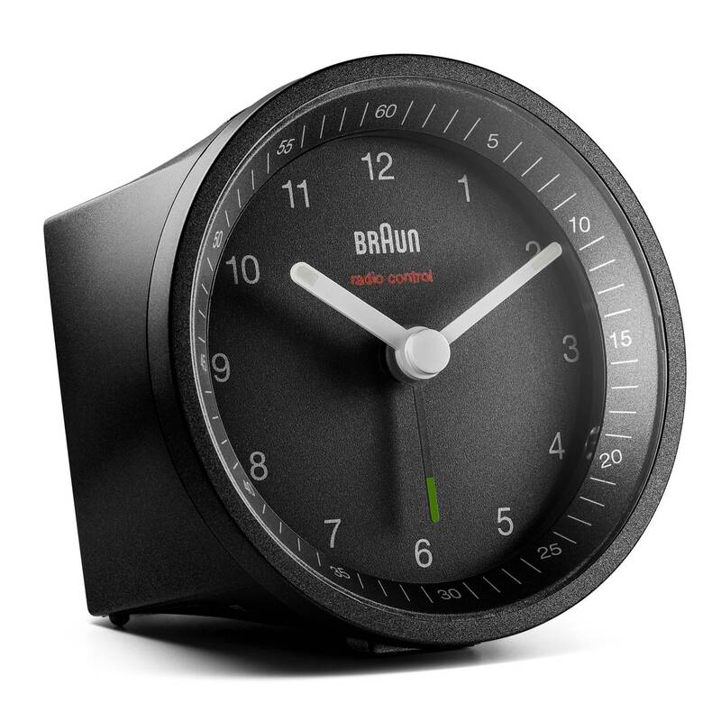 Braun Funkwecker Quarzwecker analog DCF77 Akku schwarz gelb 1 Alarmzeit - 4007218670090