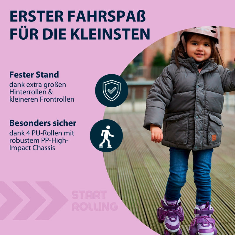HUDORA Rollschuh My First Quad lila Gr. 26-29 für Kinder ab 3 Jahren - 4005998220627