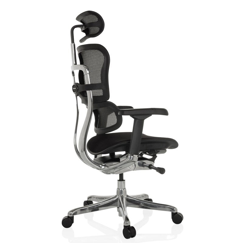 hjh OFFICE ERGOHUMAN Sitz Stoff Rücken Netz schwarz  Bürostuhl Chefsessel - 4064323037682